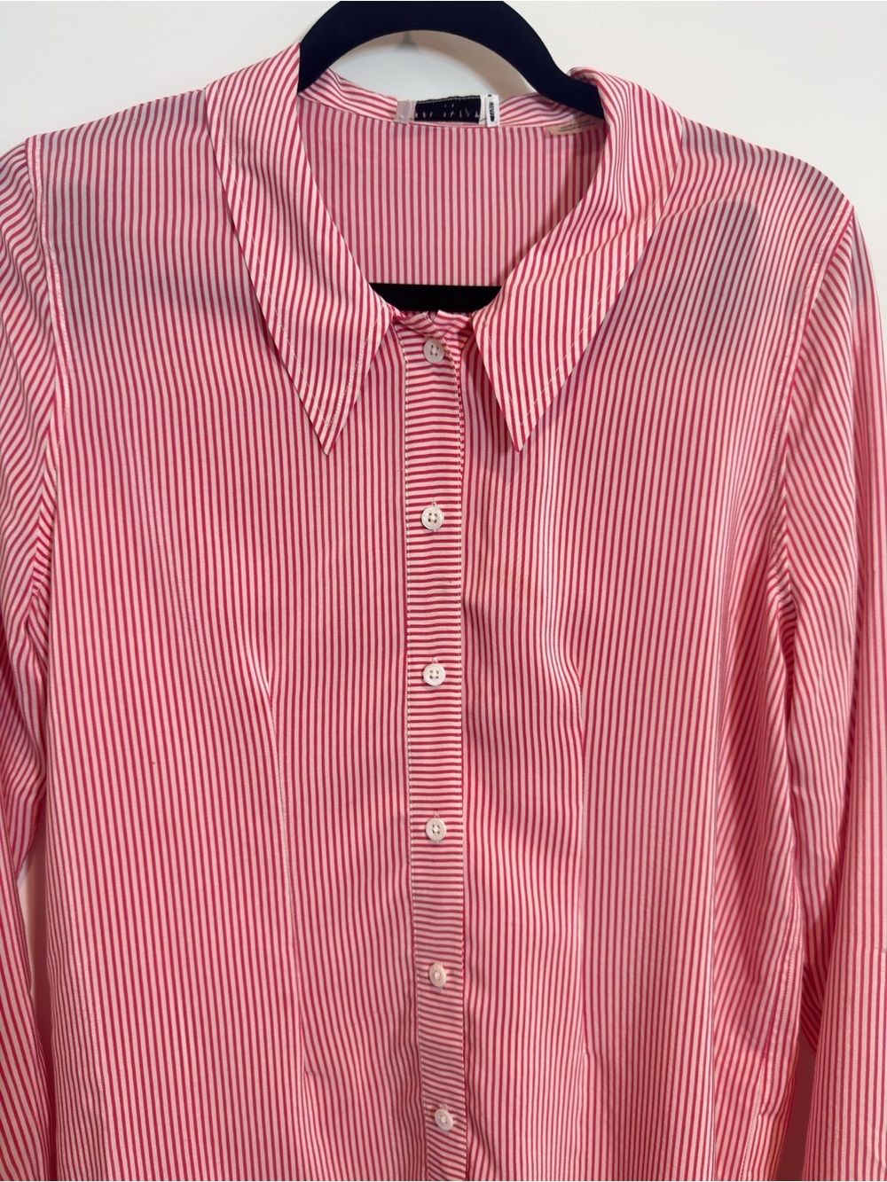 Equipment 100% silk Pink and White Striped Blouse sz S - Picture 6 of 14
